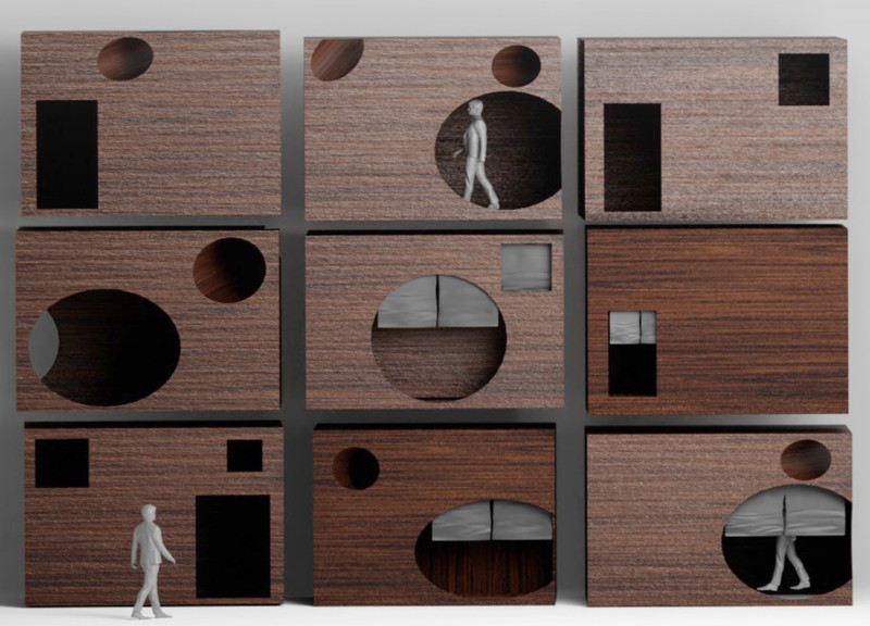 Water Feature and Dark Wood Embrace in a Private Meditation Space