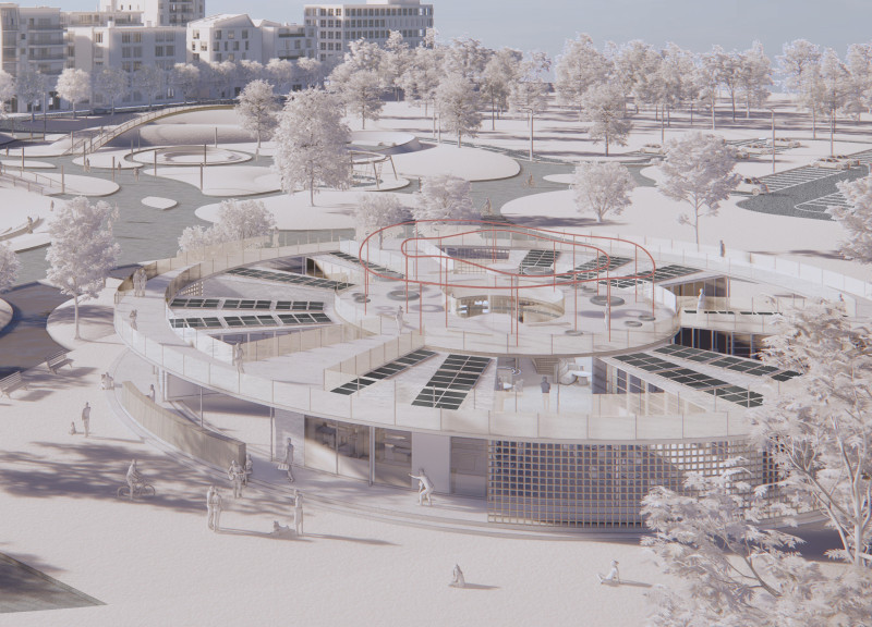 Curved Geometry and Flexible Spaces in an Urban Workspace  